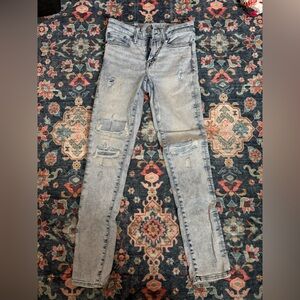 American Eagle Outfitters Light Gray Distressed Skinny Jeans men’s 28 x 32